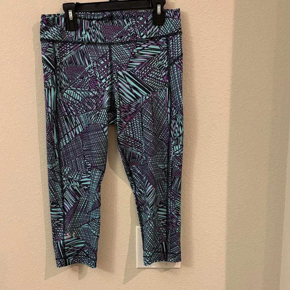 Under Armour Purple and Blue Patterned Leggings - Picture 1 of 6